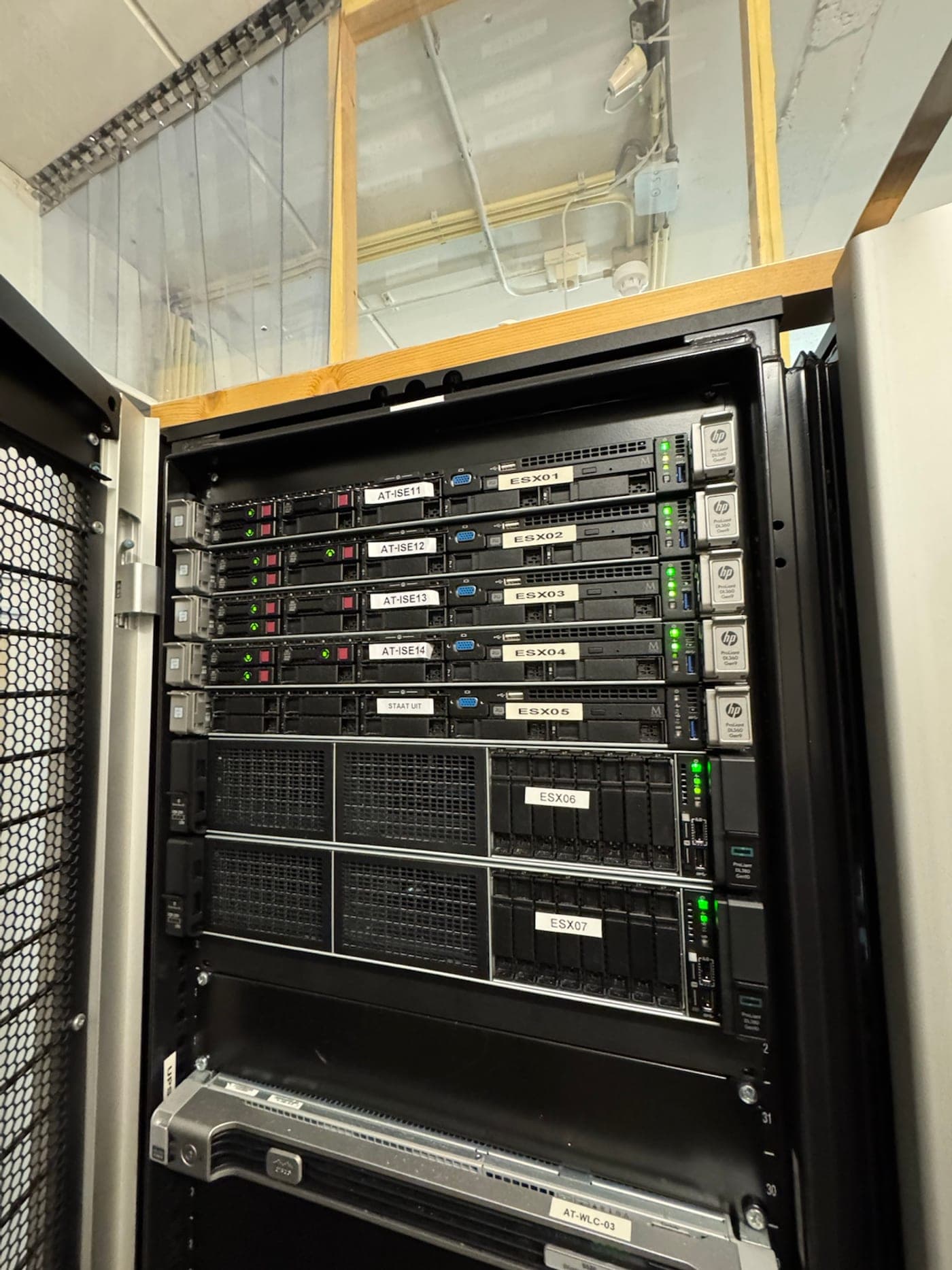 Serverrack met virtualisatiehosts